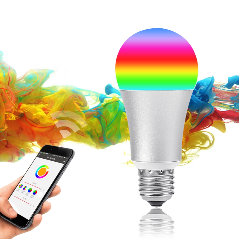 FUNRY WiFi TB-Y E27 Smart Bulb Led Light Bulb Dimmable RGB Changing Lights Remote Control Bulbs Work With Alexa -White