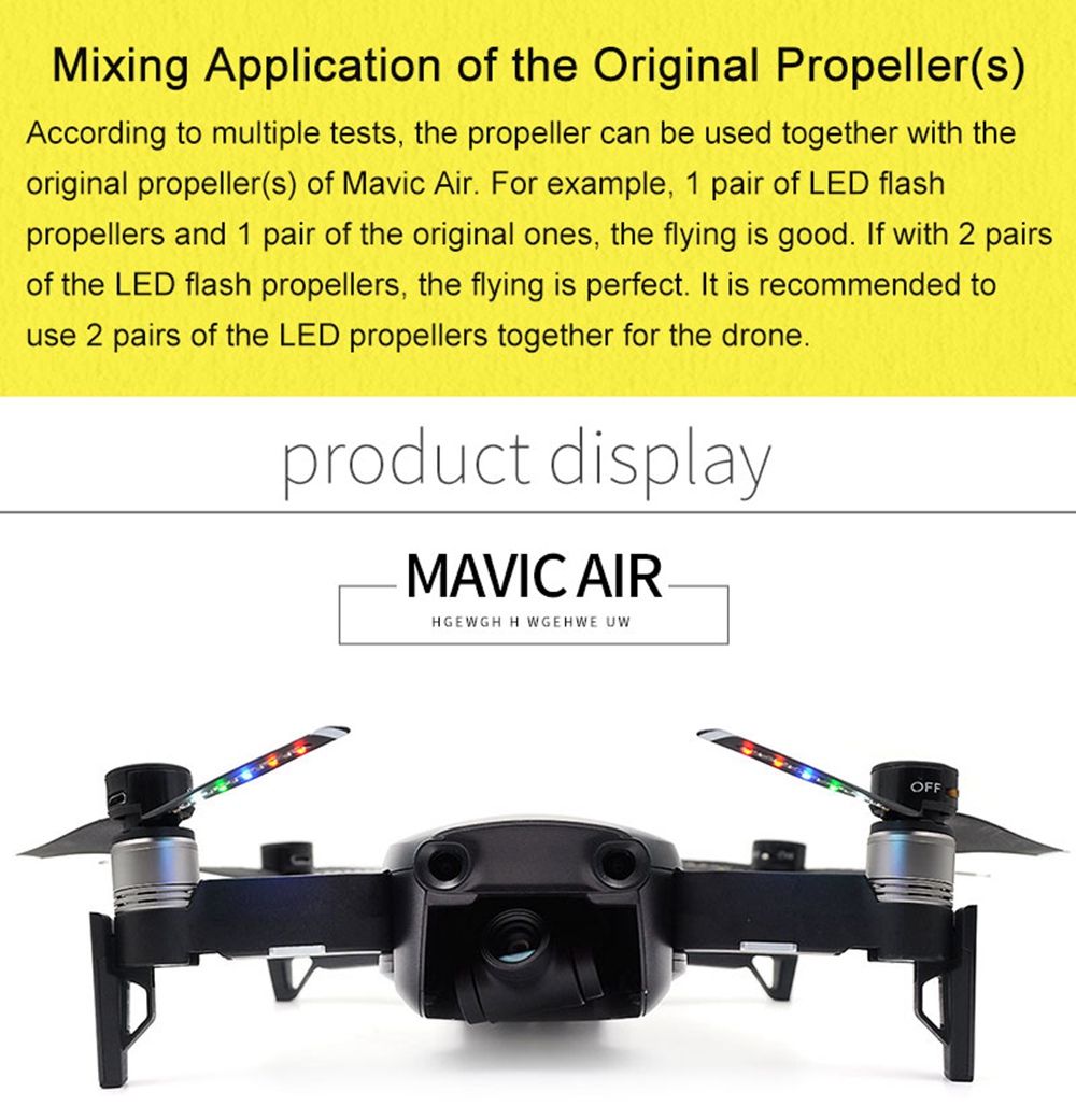 STARTRC 2Pair LED Propeller for DJI Mavic Air RC Quadcopter