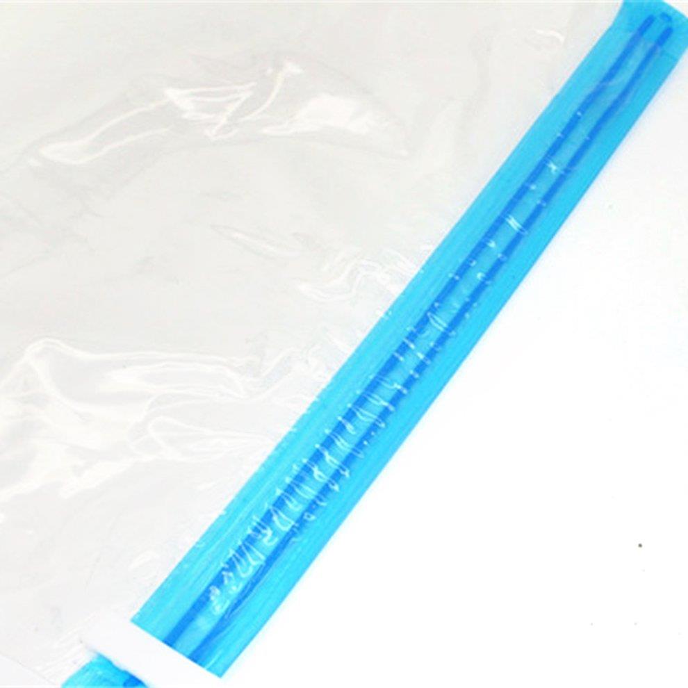 Manually Vacuum Compressed Storage Bag Travel Clothes Organizer - Transparent