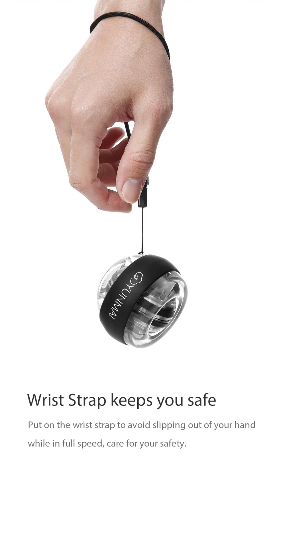 Xiaomi Mijia Yunmai LED Wrist Ball Wrist Trainer with Strap - Black