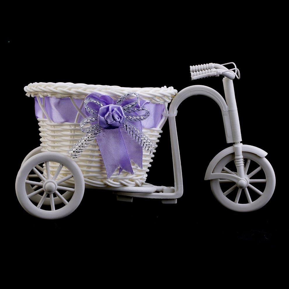 BowKnot Rattan Tricycle Bike Basket Party Wedding Decor Gift Home Decor