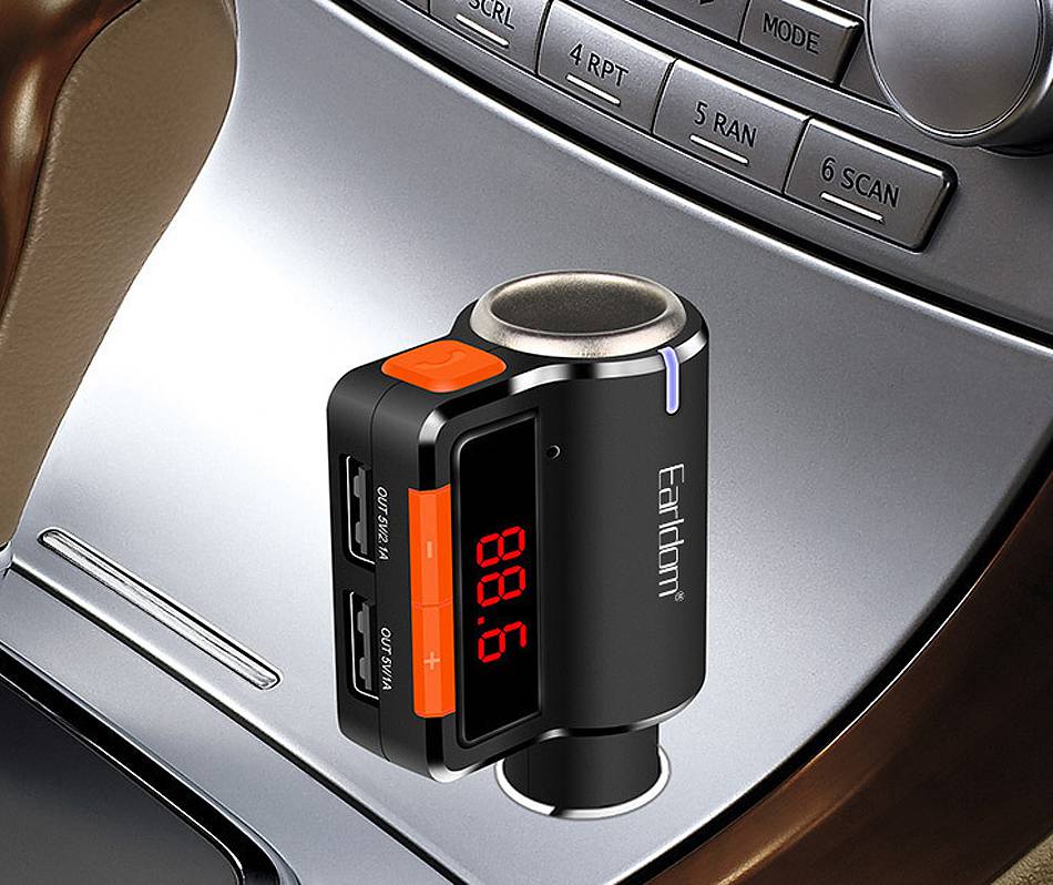 Earldom M10 Dual USB Car Charger Bluetooth Handsfree Call