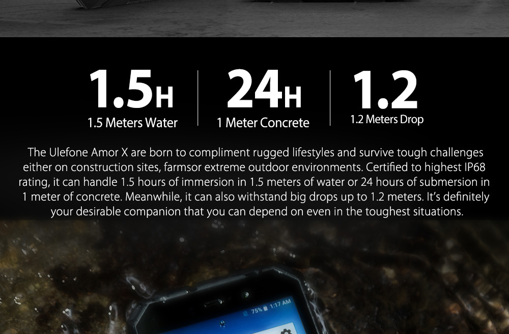 [HK Stock]Ulefone Armor X 5.5 Inch Waterproof IP68 4G Smartphone MT6739 2GB 16GB 13.0MP+5.0MP Dual Rear Cameras Android 8.1 NFC Face Recognition Wireless Charge - Rose Gold
