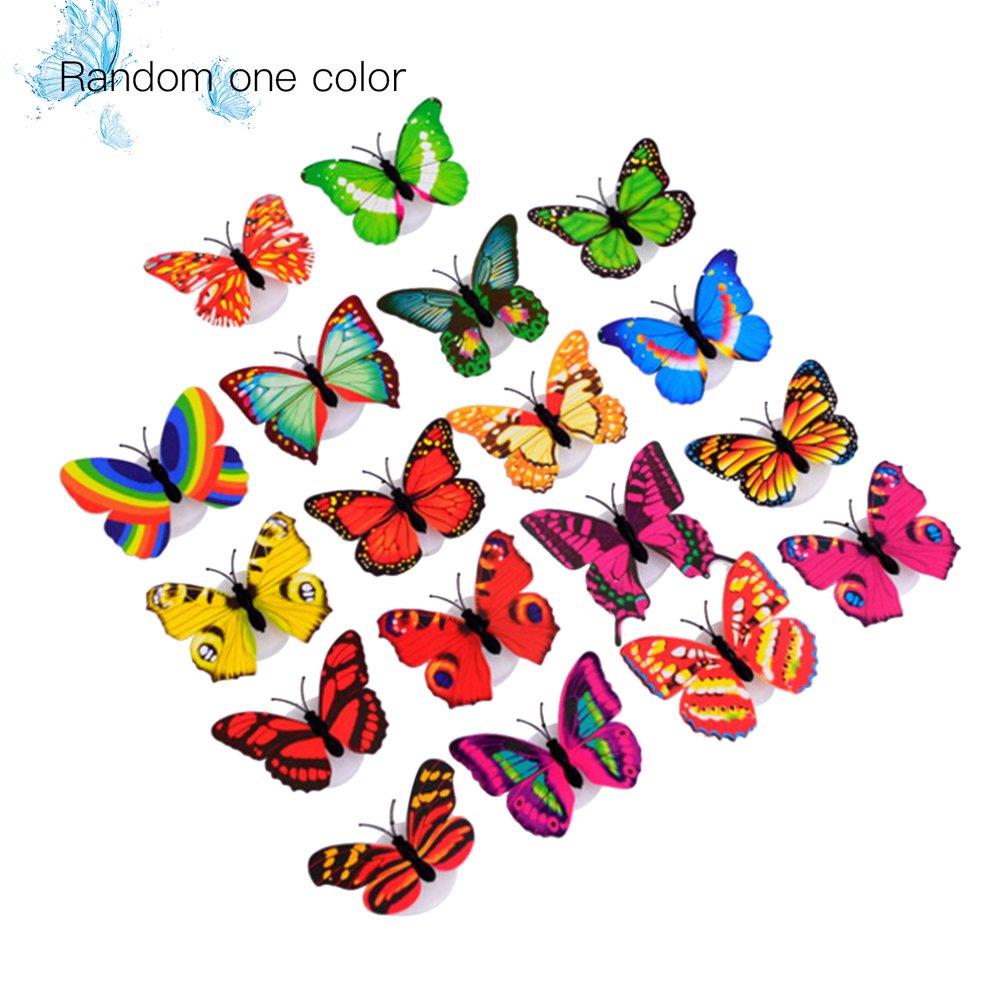 LED Lighting Colorful Butterfly Wall Stickers LED Night Light Home Wall Decor