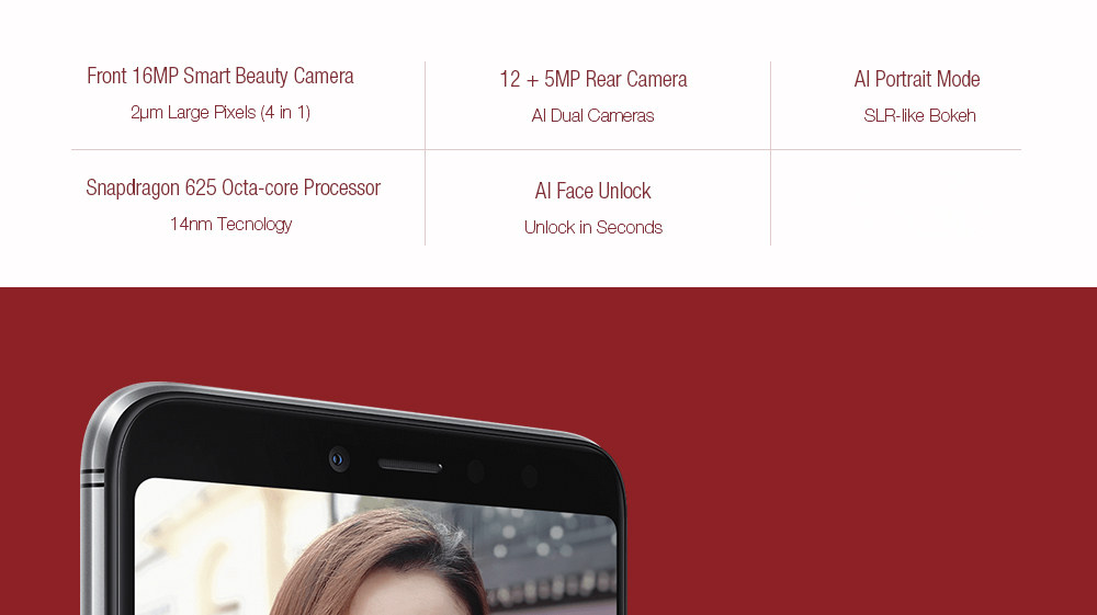 [HK Stock][Official Global Version]Xiaomi Redmi S2 5.99 Inch 4G LTE Smartphone Snapdragon 625 Soc 3GB 32GB 12.0MP+5.0MP Dual Rear Cameras MIUI 9 18:9 Full Screen Touch ID - Gray