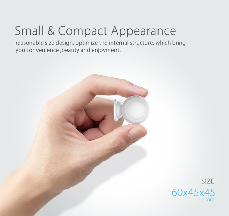 Geekbes NAS-PD02W PIR Motion Sensor Wifi Magnet Bracket 7cm Detection Distance Replaceable Battery APP Control - White