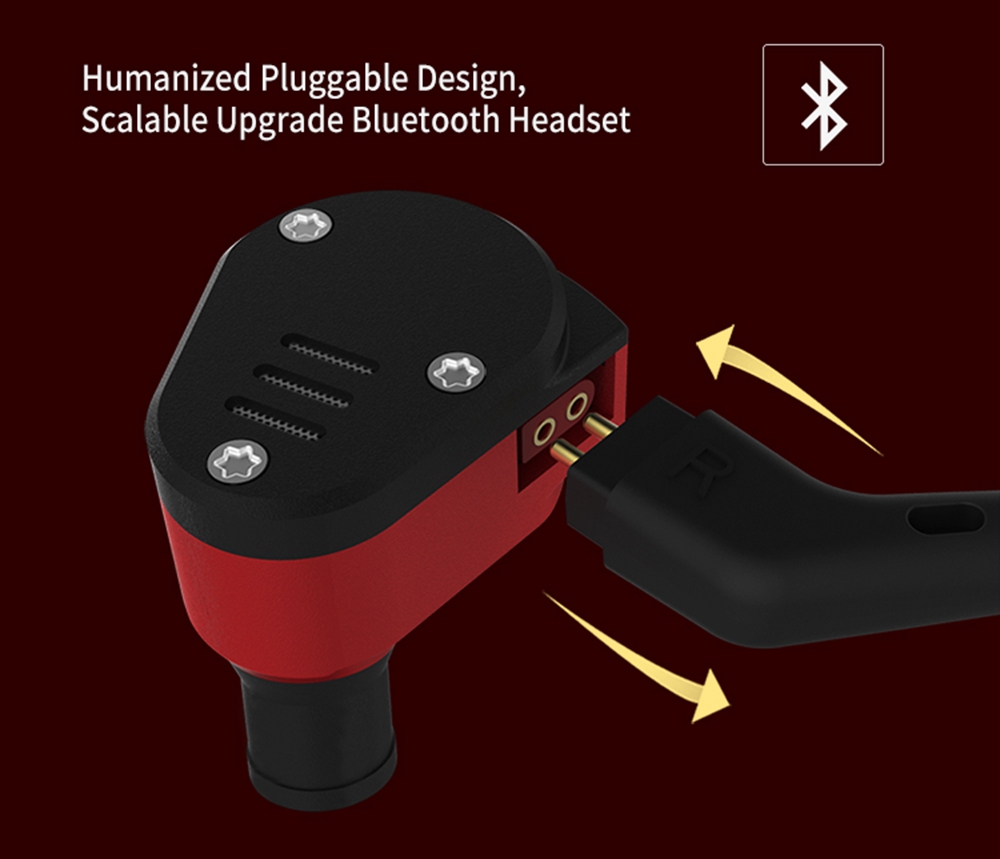KZ ZSA Metal Earphone Armature and Dynamic Hybrid In-ear Sport HiFi Bass Noise Cancelling - Black and Red