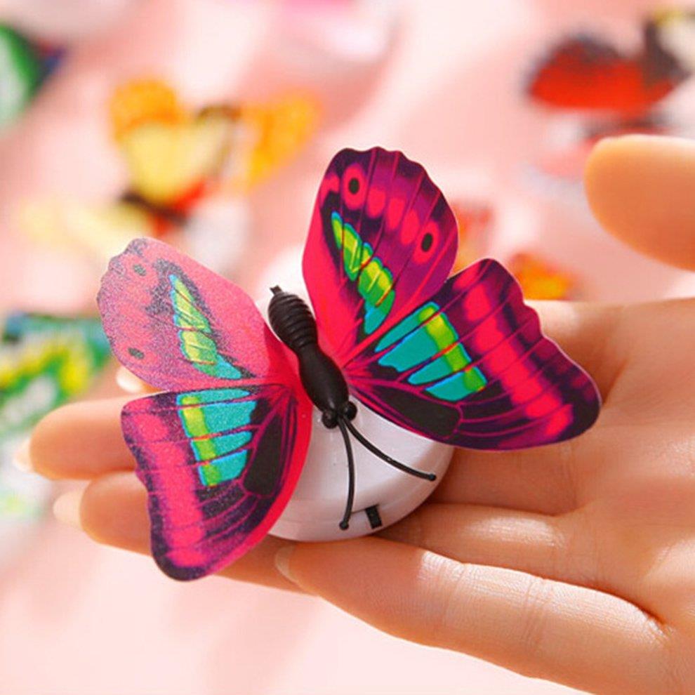 LED Lighting Colorful Butterfly Wall Stickers LED Night Light Home Wall Decor