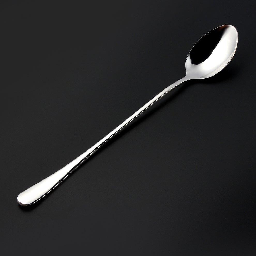 Stainless Steel Long Handle Ice Cream Tea Coffee Dessert Spoon Kitchen Tool