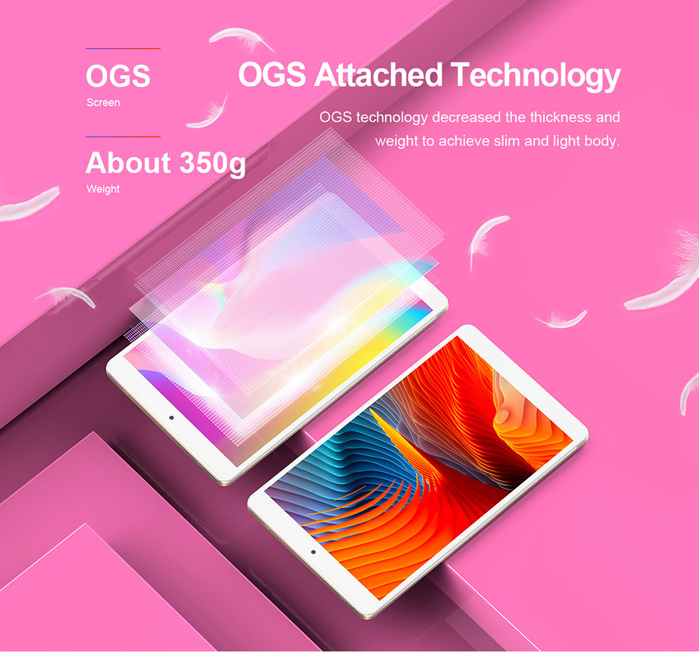 Teclast P80 Pro Tablet PC MT8163 Quad Core 8" GPS IPS Screen 1920*1200 2GB DDR3 32GB eMMC Android 7.0 Dual Band Wifi - White+Gold