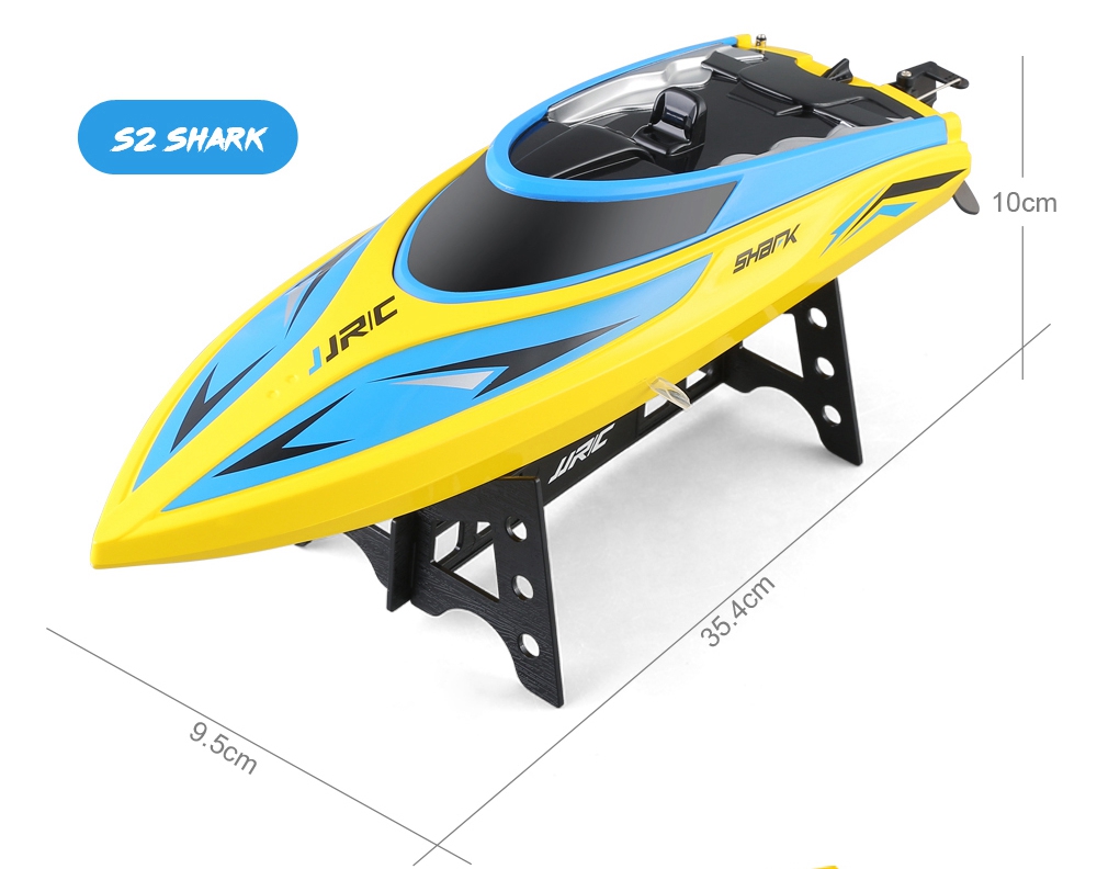 JJRC S2 SHARK RC Boat 2.4G Waterproof Protection 180 Degree Flip High Speed Brushed RTR - Yellow