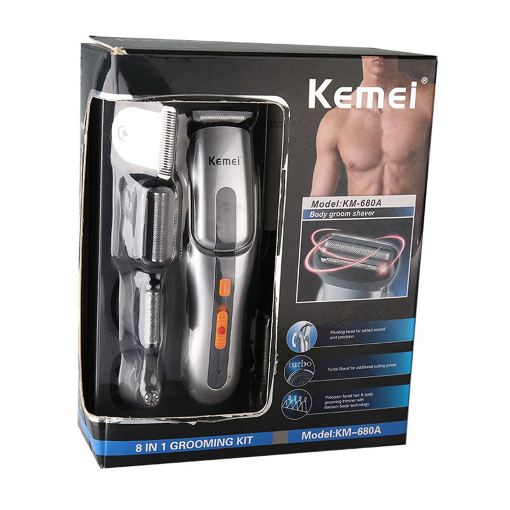 Kemei KM-680A 5in1 Rechargeable Electric Hair Shaver Clipper Cutting Machine Razor Barber Beard Hair Trimmer Haircut Co