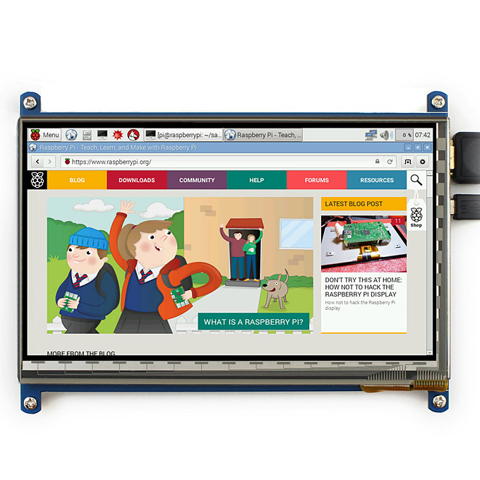 7-inch Capacitive Touch Screen LCD 1024 x 600 HDMI Interface for Raspberry Pi/BB BLACK/PC/Various Systems