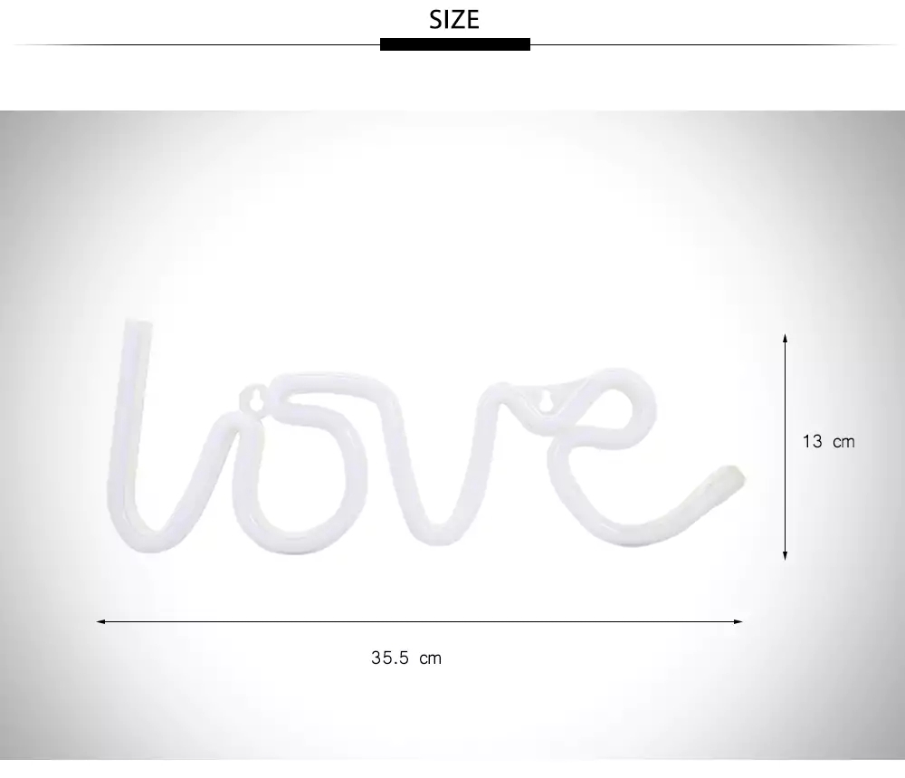 LED Love Neon Night Light Wall Lamp Holiday Decorations -Pink