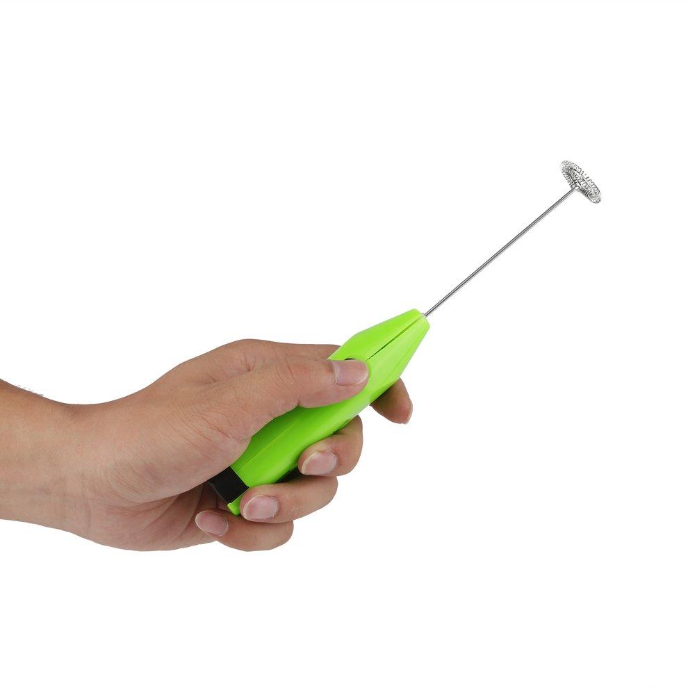 Mini Electric Egg Beater Stainless Steel Coffee Mixer Foam Kitchen Tool - Green