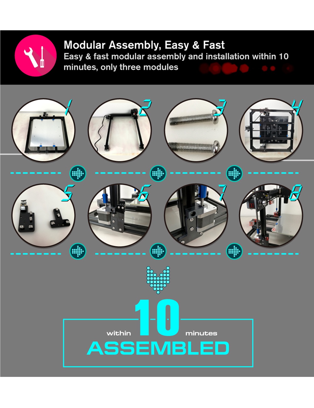 ADIMLab Gantry 3D Printer FDM Technology SD Card/USB Linkage Support Windows7 / MAC OS / Linux - EU Plug