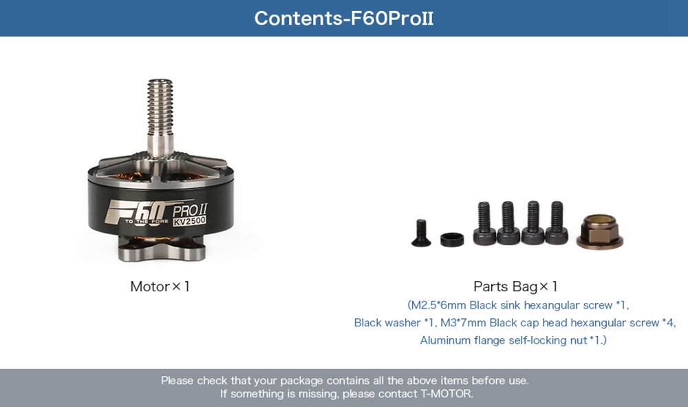 T-motor F60 Pro II 2700KV 3-4S Brushless Motor for FPV Racing Drone - Grey