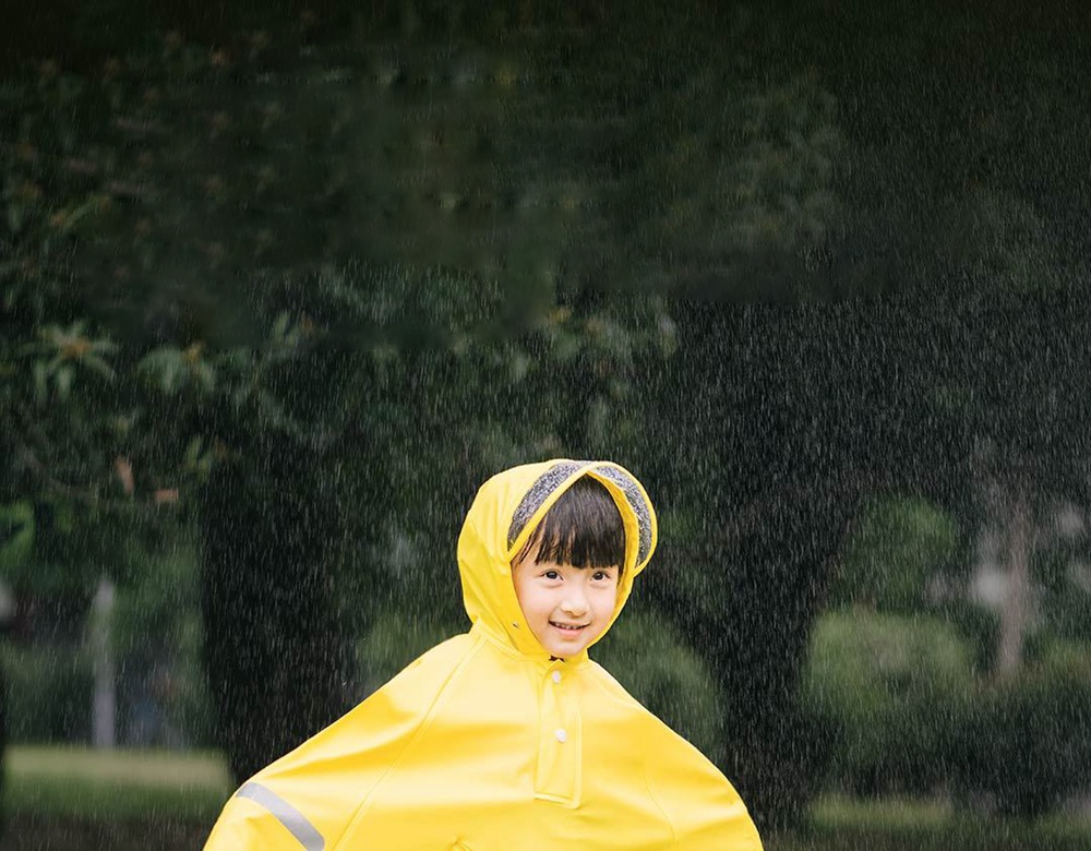 Mijia Child Cape Raincoat Cloak Design Soft Light Rainproof Security Reflective PU Fabric - Yellow