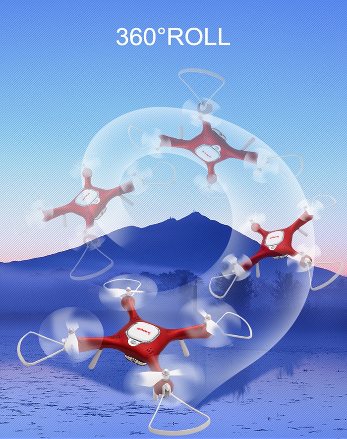 Syma X25W WIFI FPV RC Quadcopter RTF Double GPS Follow Me Mode with Adjustable 720P HD Camera - Red