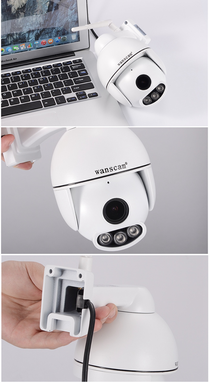 Wanscam HW0054 1080P WiFi IP Camera H.264 PTZ P2P ONVIF Night Vision IR-cut CCTV Focus 5X Zoom SD Card -White