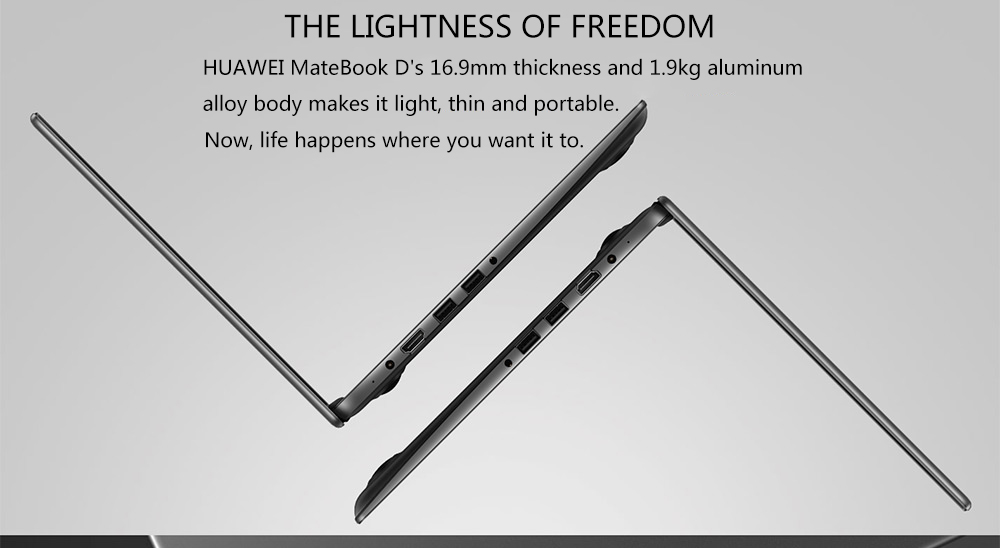 Huawei MateBook D Laptop Intel Core i5-8250U Quad Core GeForce MX150 2GB DDR5 15.6" 1920*1080 Windows 10 8GB RAM 256GB SSD - Black