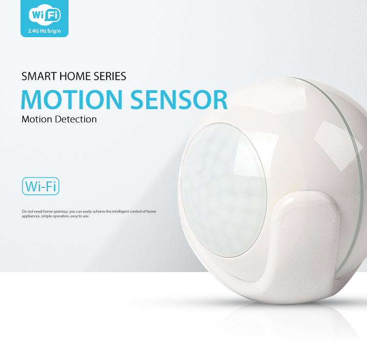 Geekbes NAS-PD01W WiFi PIR Motion Sensor Wifi Detect Motion 7cm Replaceable Battery APP Control PC+ABS -White