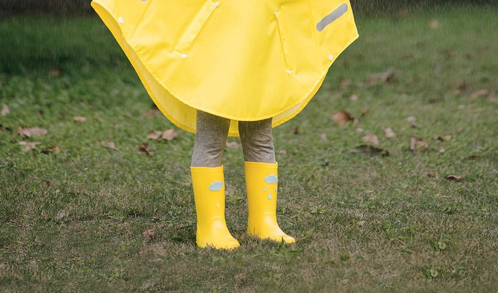 Mijia Child Cape Raincoat Cloak Design Soft Light Rainproof Security Reflective PU Fabric - Yellow