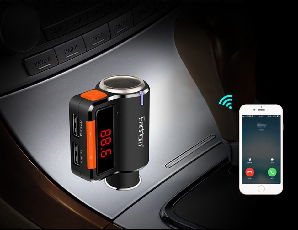 Earldom M10 Dual USB Car Charger Bluetooth Handsfree Call