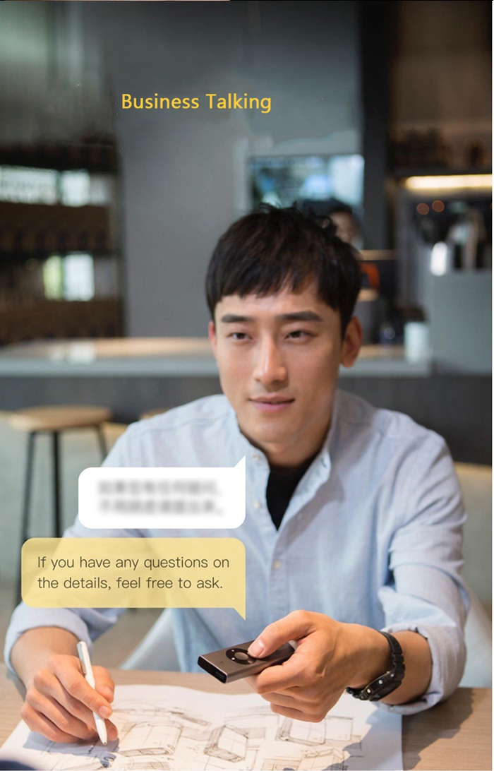 XIAOMI MY001CN Translator All-metal Body 14 Languages AI Global Travel Business Interpreter - Grey