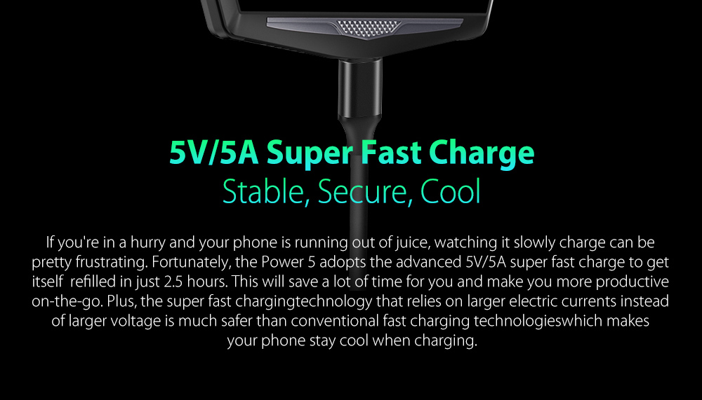 [HK Stock]Ulefone Power 5 6.0 Inch 4G Smartphone MTK6763 Soc 6GB 64GB 21.0MP+5.0MP Dual Rear Cameras Android 8.1 Wireless Charge Face ID 13000mAh - Black