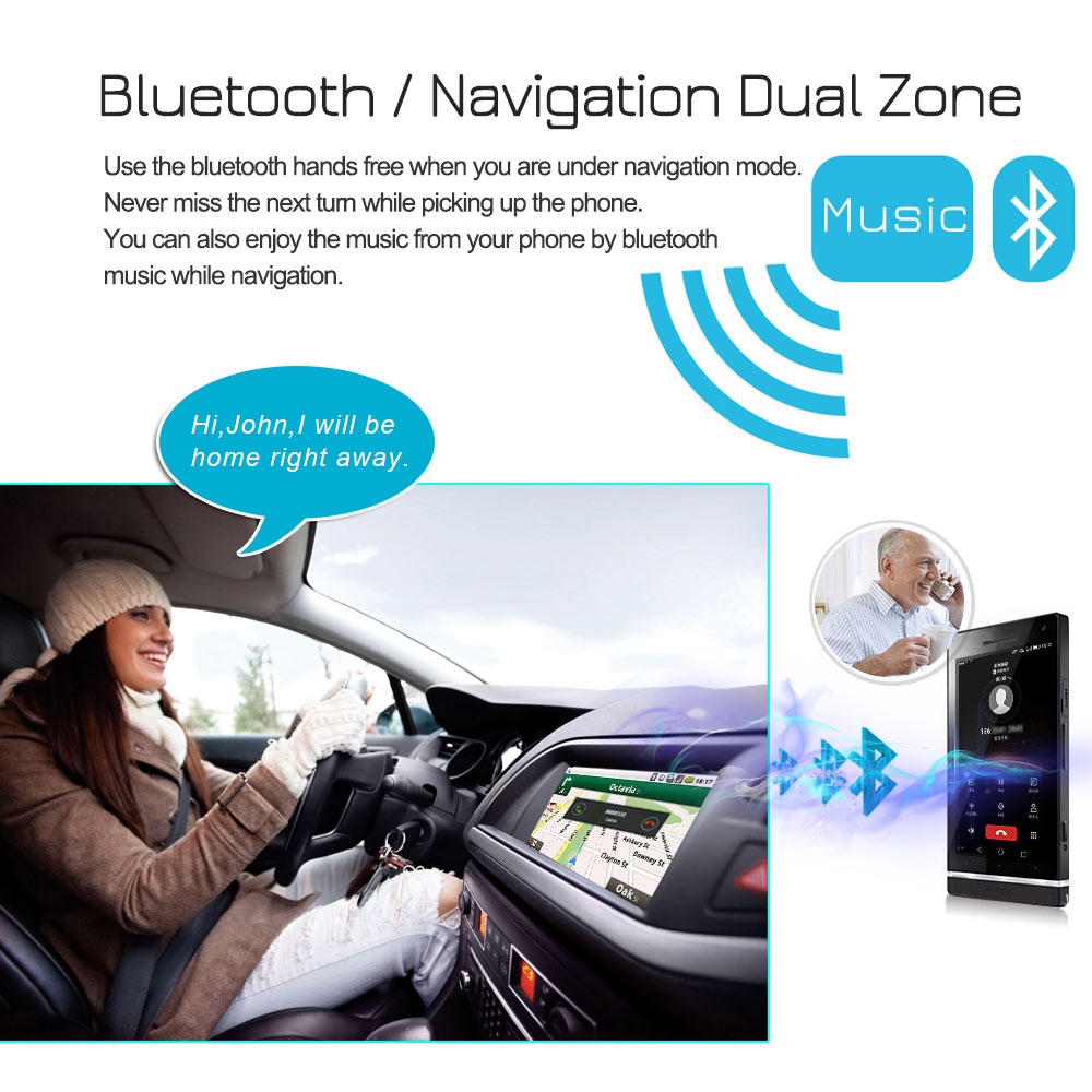 RM-CT0009L 7.0 Inch Car Player Car Radio GPS Bluetooth WiFi Connection Android 8.0 - Black