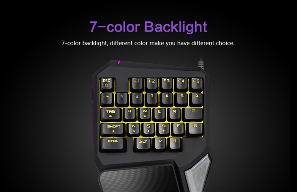Delux T9 Pro Wired OneHanded Gaming Keyboard 7 Colors Backlight