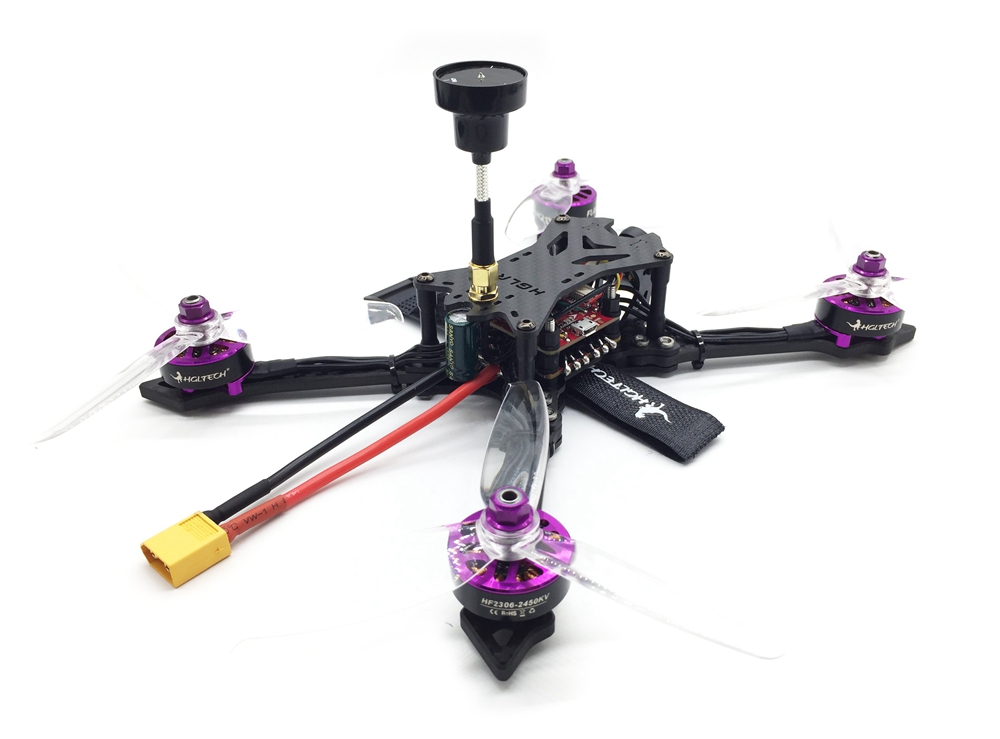 HGLRC BATMAN220 FPV Racing Drone with AIRBUS F4 FC OSD 5V 3A BEC 60A 3-6S BLHeli_32 ESC GTX585 VTX XJB-ELF Camera - PNP