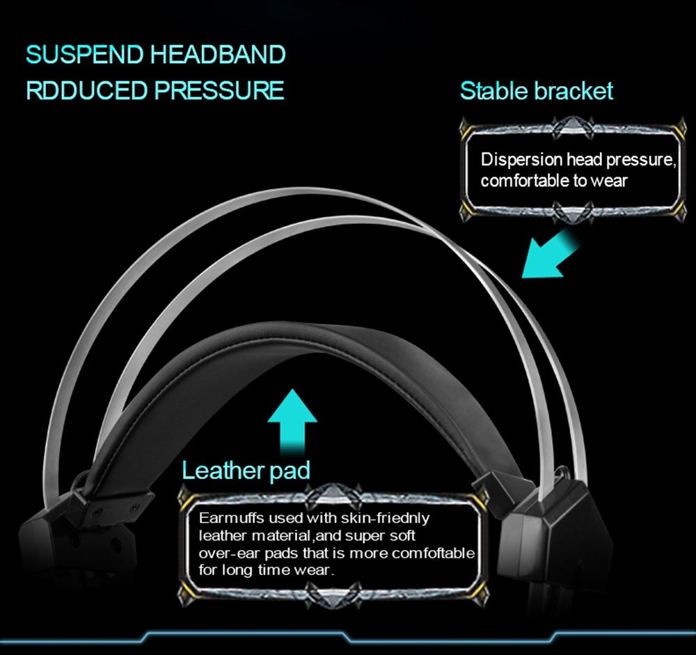 M2 Gaming Headset with Mic 3.5mm+USb Interface Glowing - Black Silver