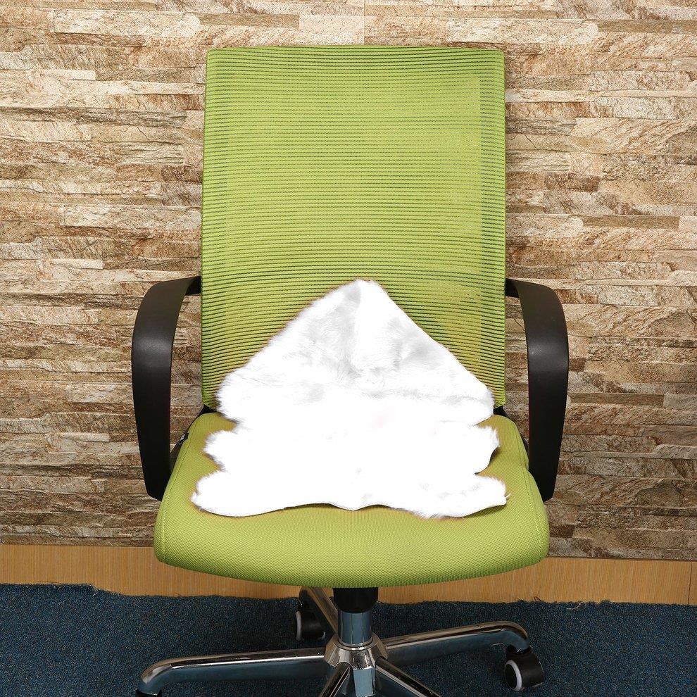 Super Soft Faux Sheepskin Sofa Cover Warm Hairy Carpet Seat Pad Fluffy Rugs - White