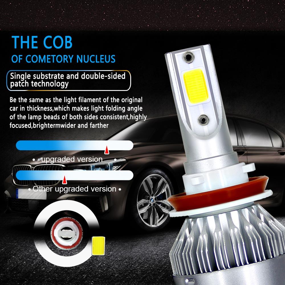 9005/H10/HB3 Car LED Headlight Bulb 36W 6000K 4000 Lumens Extremely Bright Chips Conversion Kit - Silver
