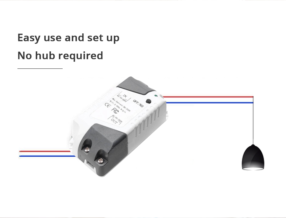 Geekbes MW02 WiFi Mini Smart Switch Remote Module App Control with Amazon Alexa for Android IOS ABS Module Universal