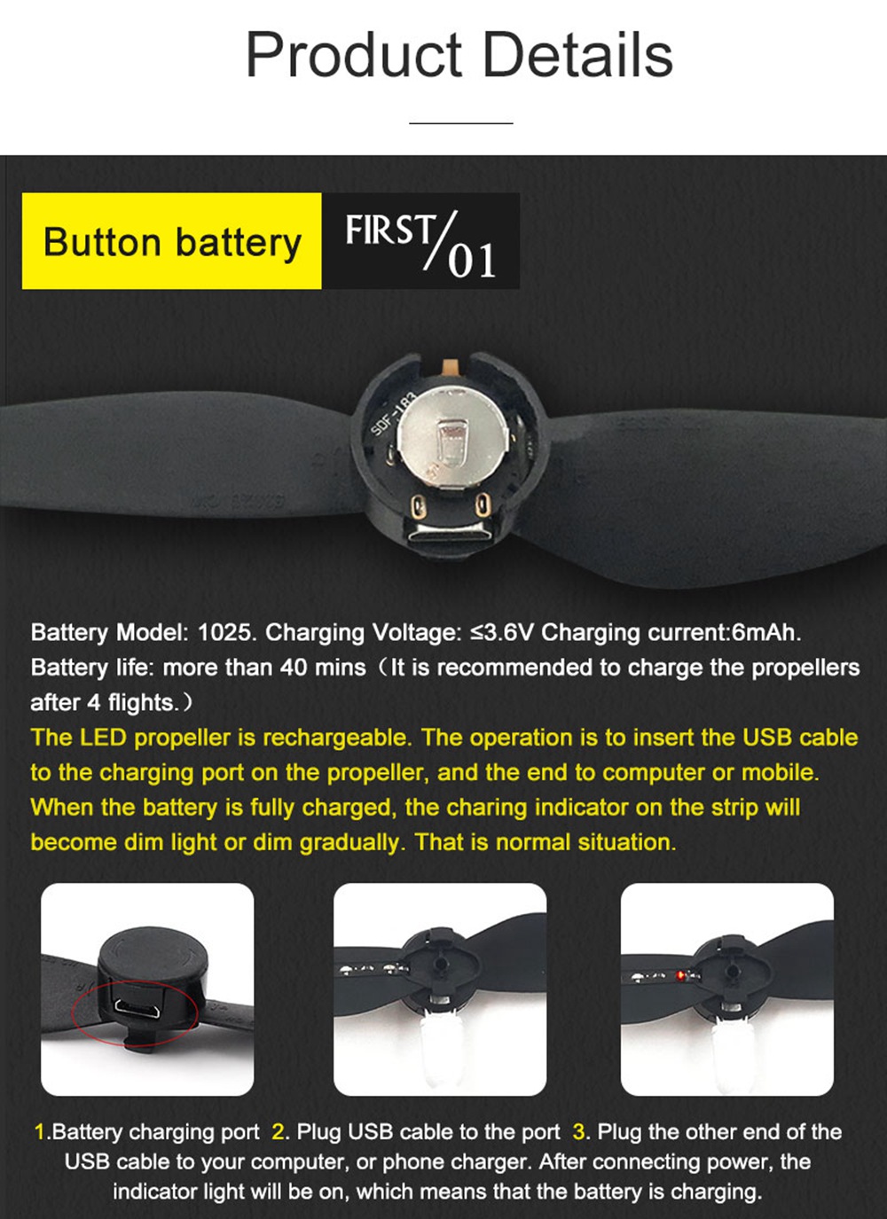 STARTRC 2Pair LED Propeller for DJI Mavic Air RC Quadcopter