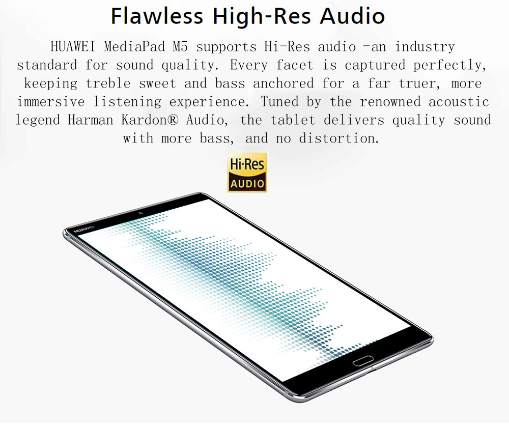 Huawei M5 4G FDD-LTE Phablet Hisilicon Kirin 960 Octa Core 8.4" IPS 2K Screen 2560*1600 Android 8.0 4GB RAM 64GB ROM - Gray