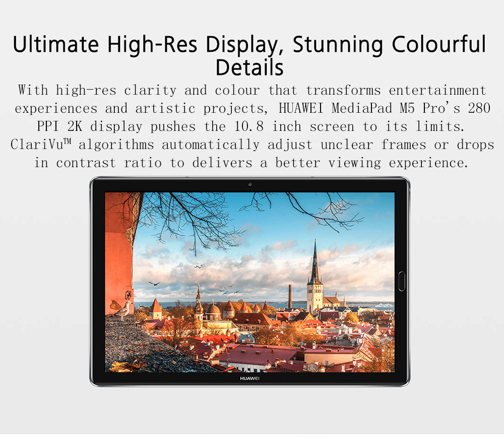 Huawei M5 Pro Wifi Tablet PC Hisilicon Kirin 960 Octa Core 10.8" IPS 2K Screen 2560*1600 Android 8.0 4GB RAM 64GB ROM - Gold