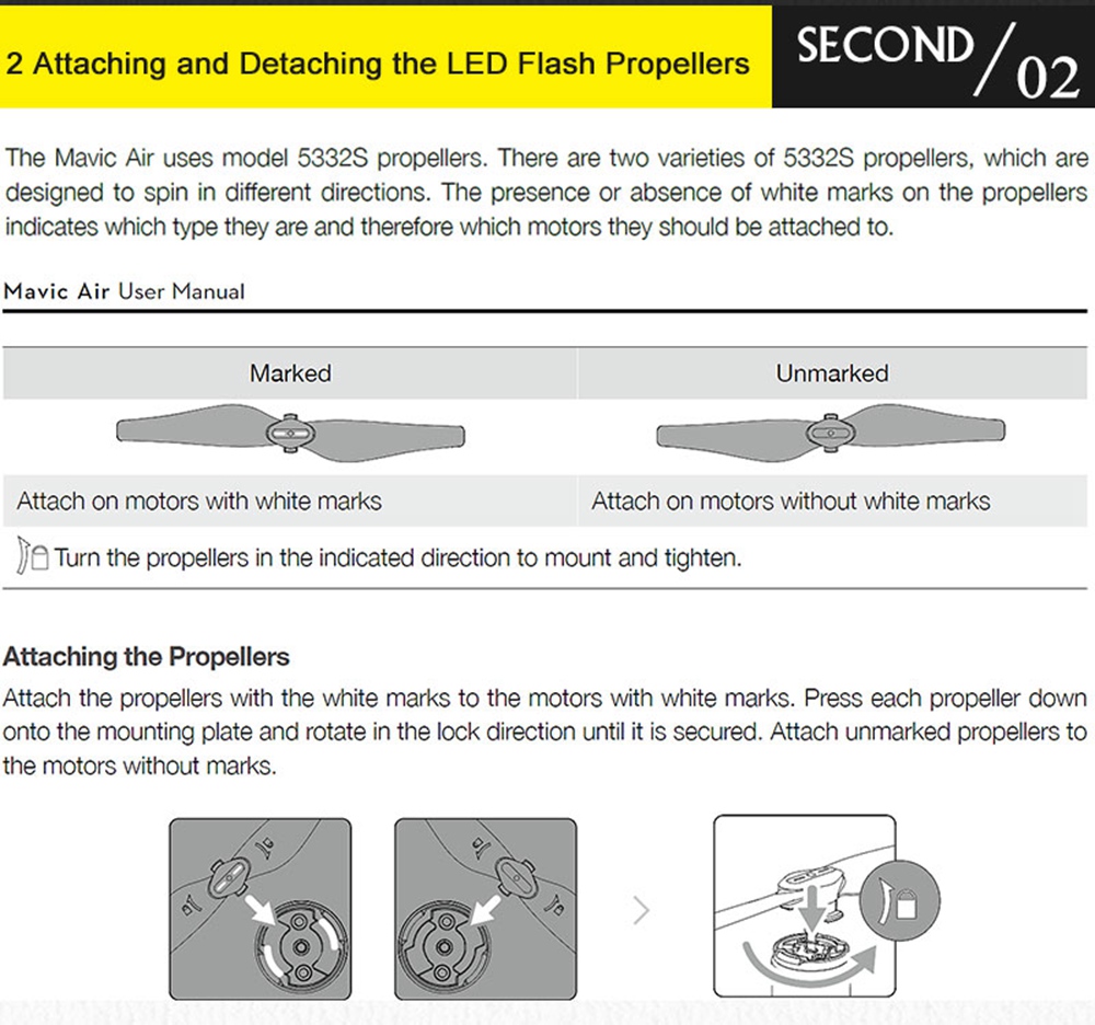STARTRC 2Pair LED Propeller for DJI Mavic Air RC Quadcopter