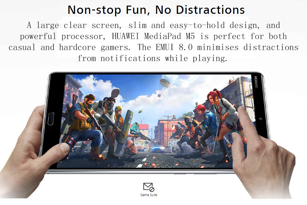 Huawei M5 4G FDD-LTE Phablet Hisilicon Kirin 960 Octa Core 8.4" IPS 2K Screen 2560*1600 Android 8.0 4GB RAM 64GB ROM - Gray
