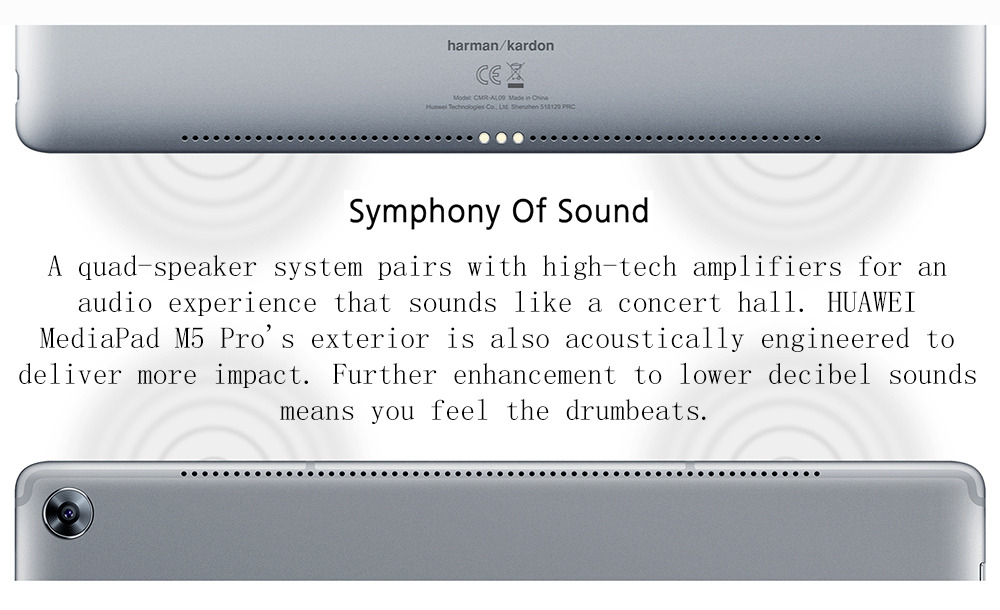 Huawei M5 Pro Wifi Tablet PC Hisilicon Kirin 960 Octa Core 10.8" IPS 2K Screen 2560*1600 Android 8.0 4GB RAM 64GB ROM - Gold