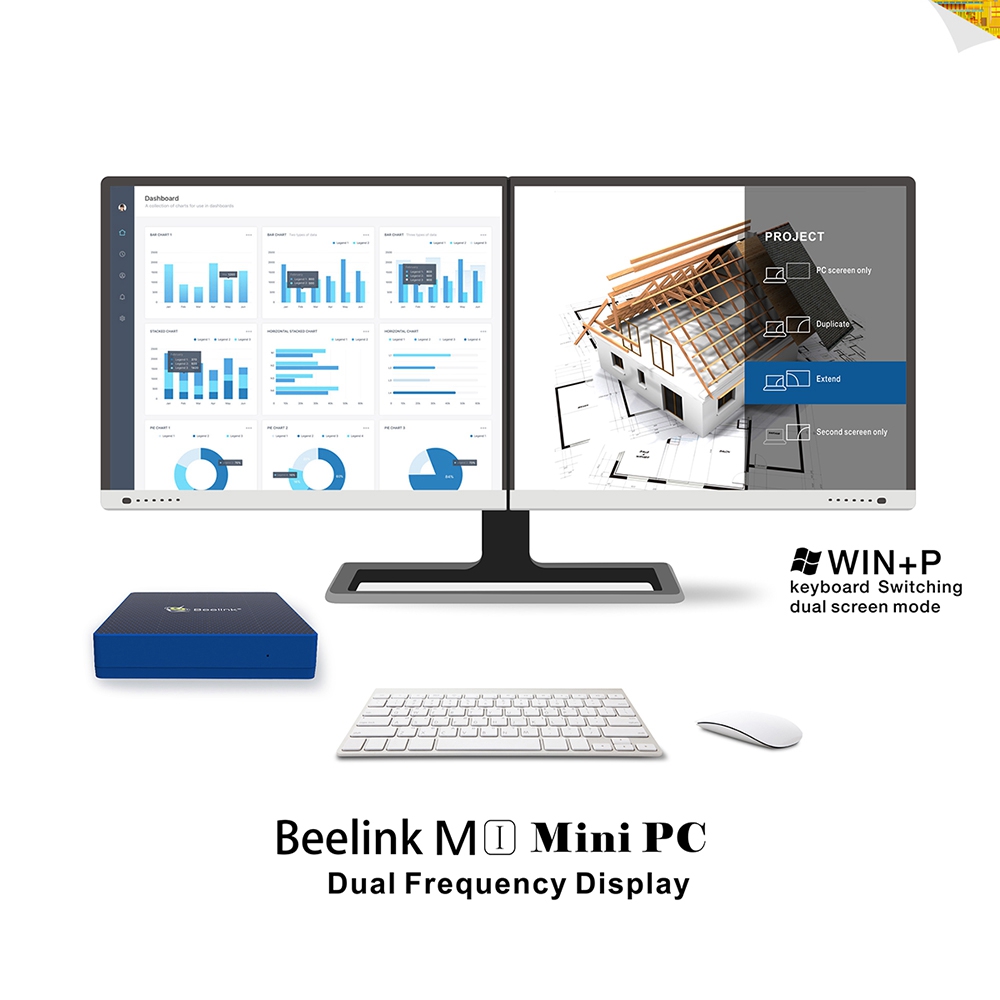 Beelink M1 Intel N3450 6GB/64GB Window 10 64Bit Mini PC 2.4G/5G Dual Band WIFI Bluetooth Gigabit LAN VGA HDMI USB3.0*3