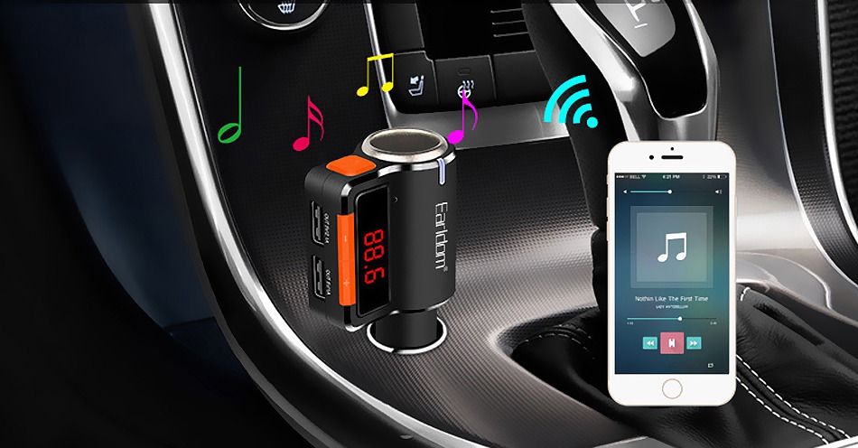 Earldom M10 Dual USB Car Charger Bluetooth Handsfree Call