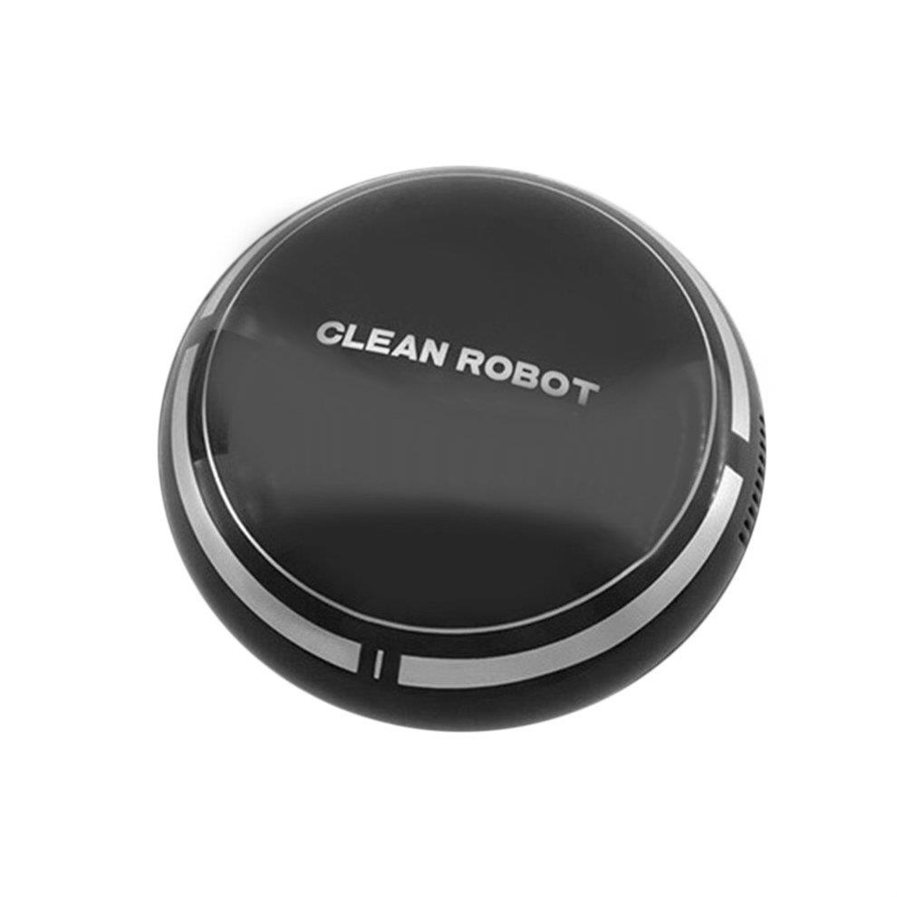 Household Mini Cartoon Rechargeable Smart Sweeping Robot Sweep Vacuum Cleaner - Black