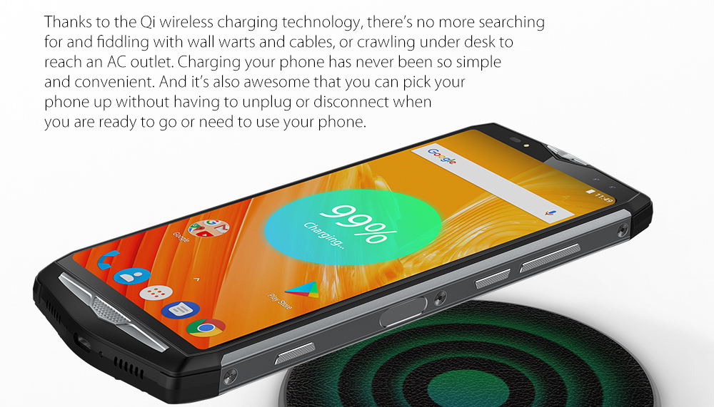 [HK Stock]Ulefone Power 5 6.0 Inch 4G Smartphone MTK6763 Soc 6GB 64GB 21.0MP+5.0MP Dual Rear Cameras Android 8.1 Wireless Charge Face ID 13000mAh - Black
