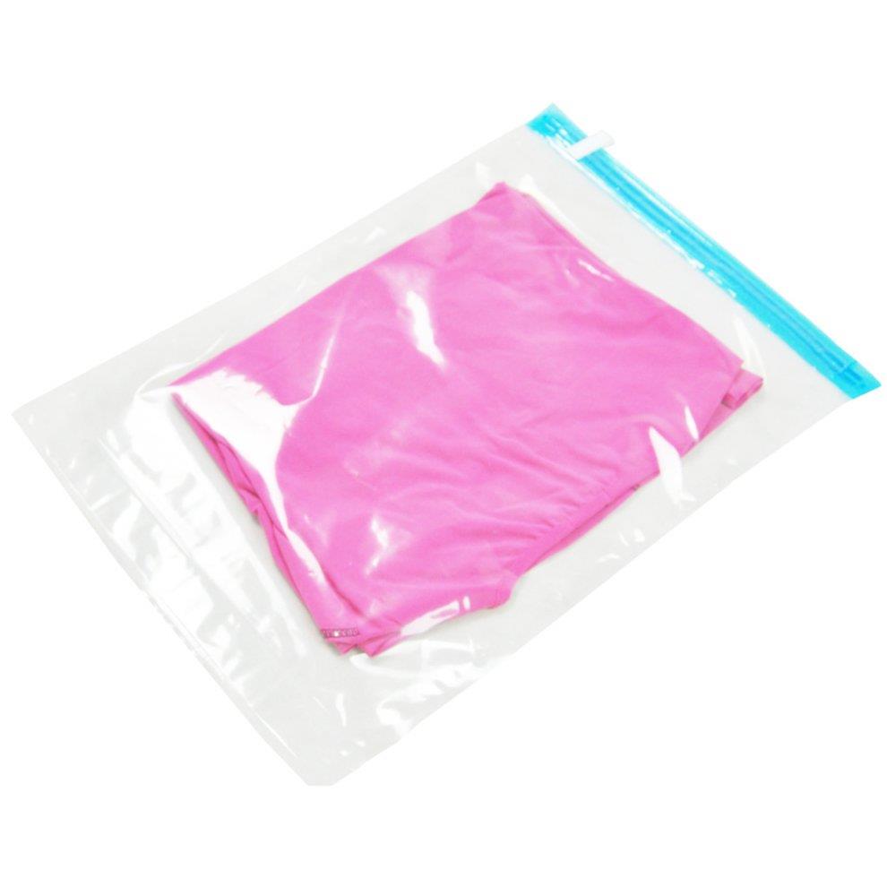 Manually Vacuum Compressed Storage Bag Travel Clothes Organizer - Transparent