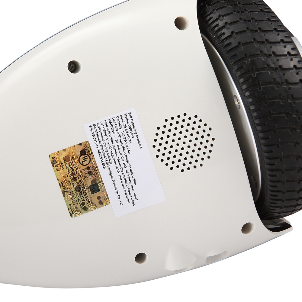 [DE Stock]Megawheels TW01S-1-White Electric Self Balance Scooter 6.5 Inch 4000MAH With Bluetooth Interlayer LED - White