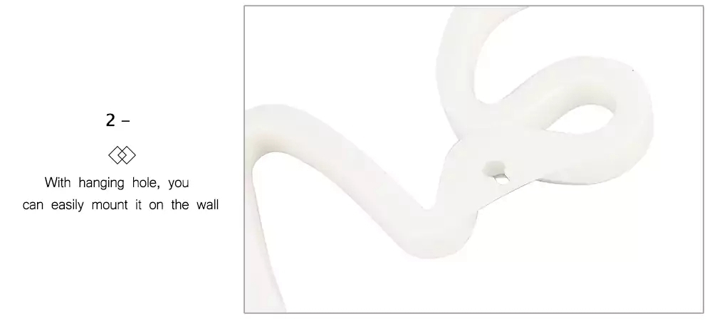 LED Love Neon Night Light Wall Lamp Holiday Decorations -White